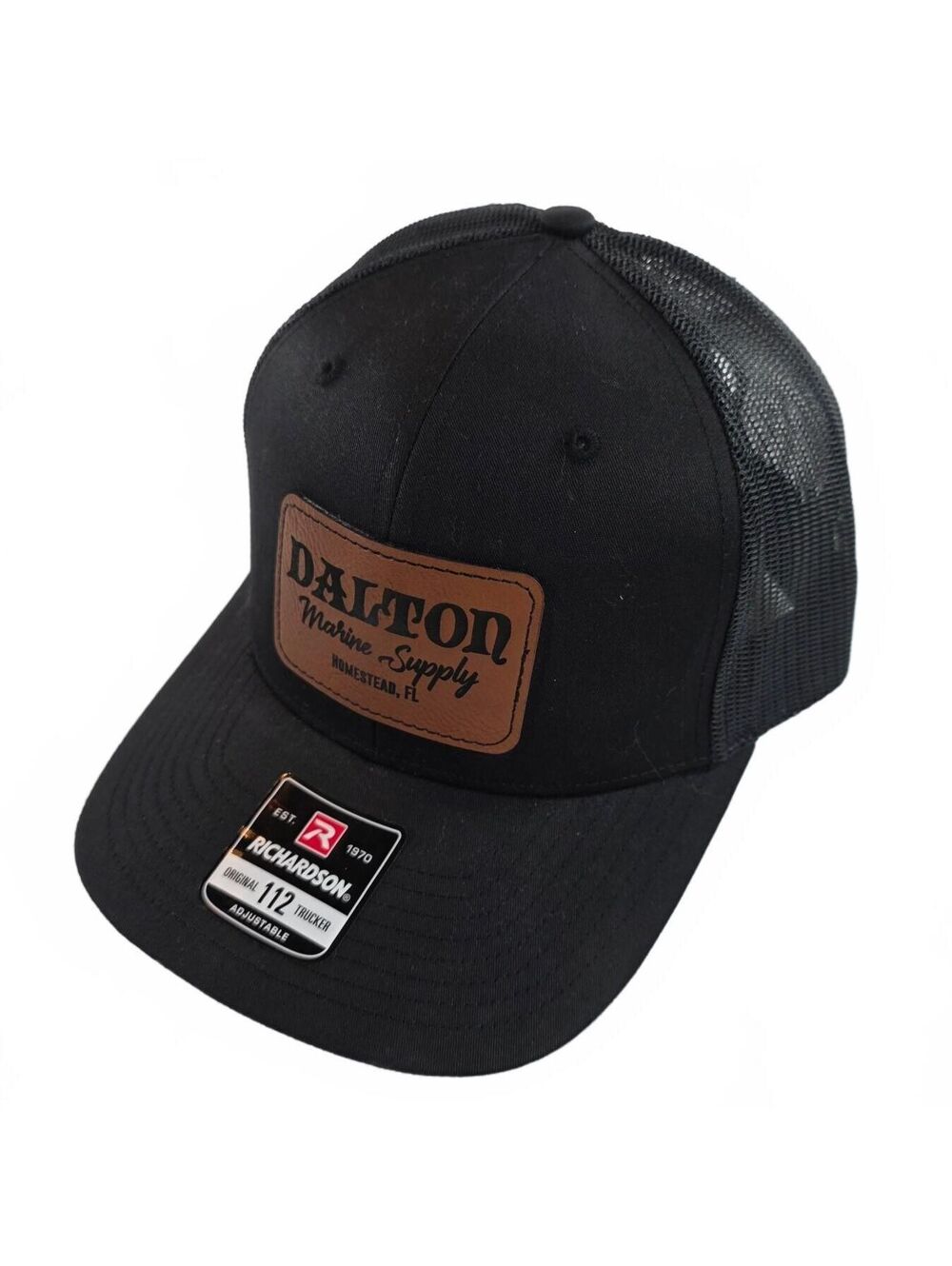 Dalton Marine Supply Richardson Model 112 Trucker Hat Adj. Black Snapback NWT